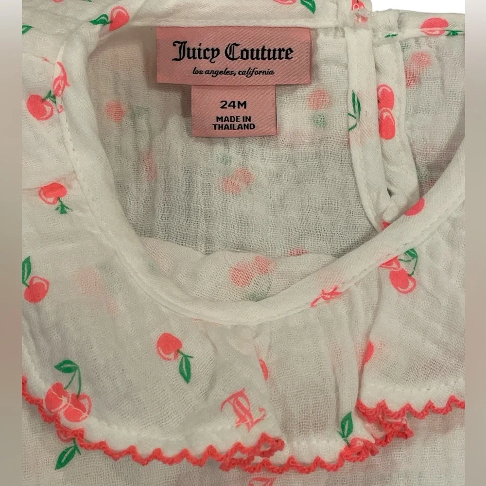 Juicy Couture Ruffle Trim Cherry Matching Set Girls Size 24M